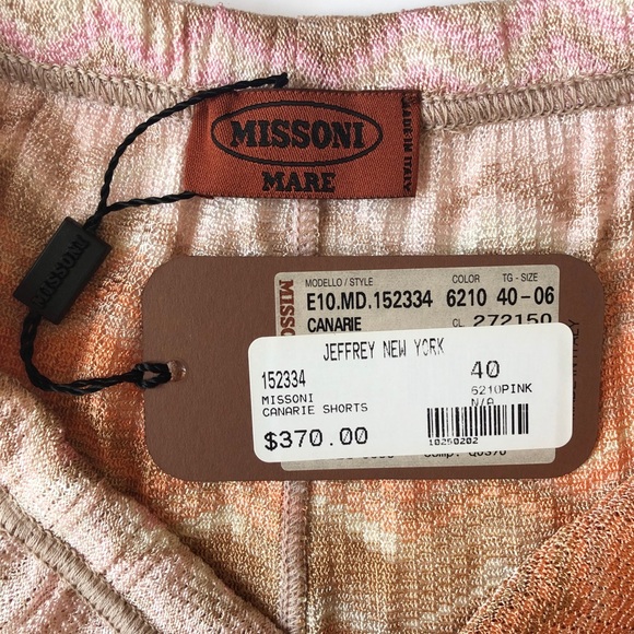 Missoni canary shorts